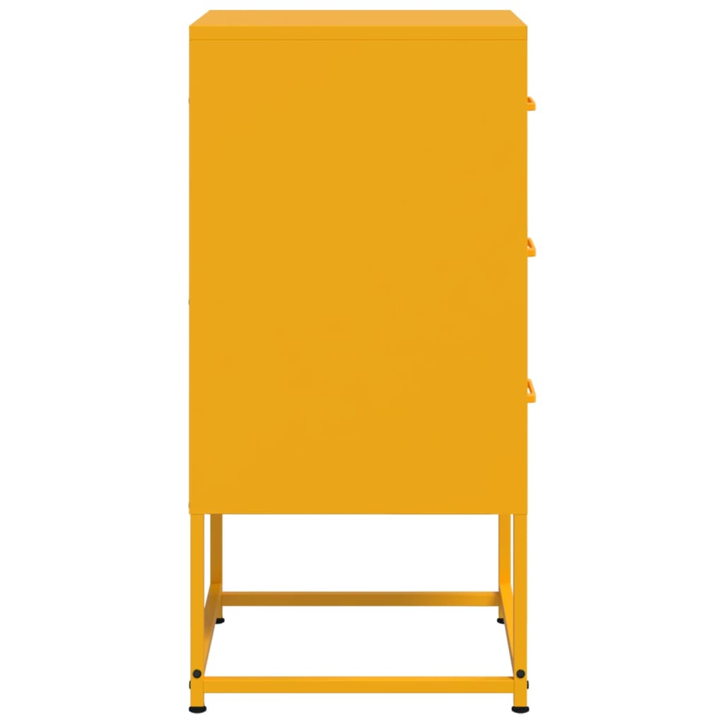 Comodini 2 pz Giallo Senape 36x39x78 cm in Acciaio 846585