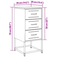 Comodini 2 pz Giallo Senape 36x39x78 cm in Acciaio 846585