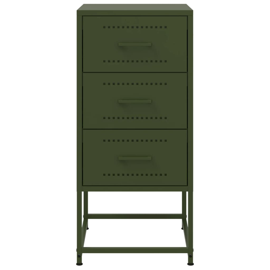 Comodini 2 pz Verde Oliva 36x39x78 cm in Acciaio 846587