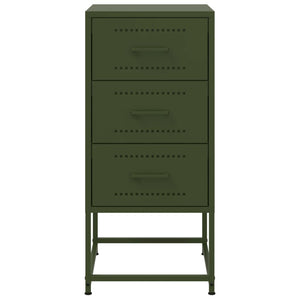 Comodini 2 pz Verde Oliva 36x39x78 cm in Acciaio 846587