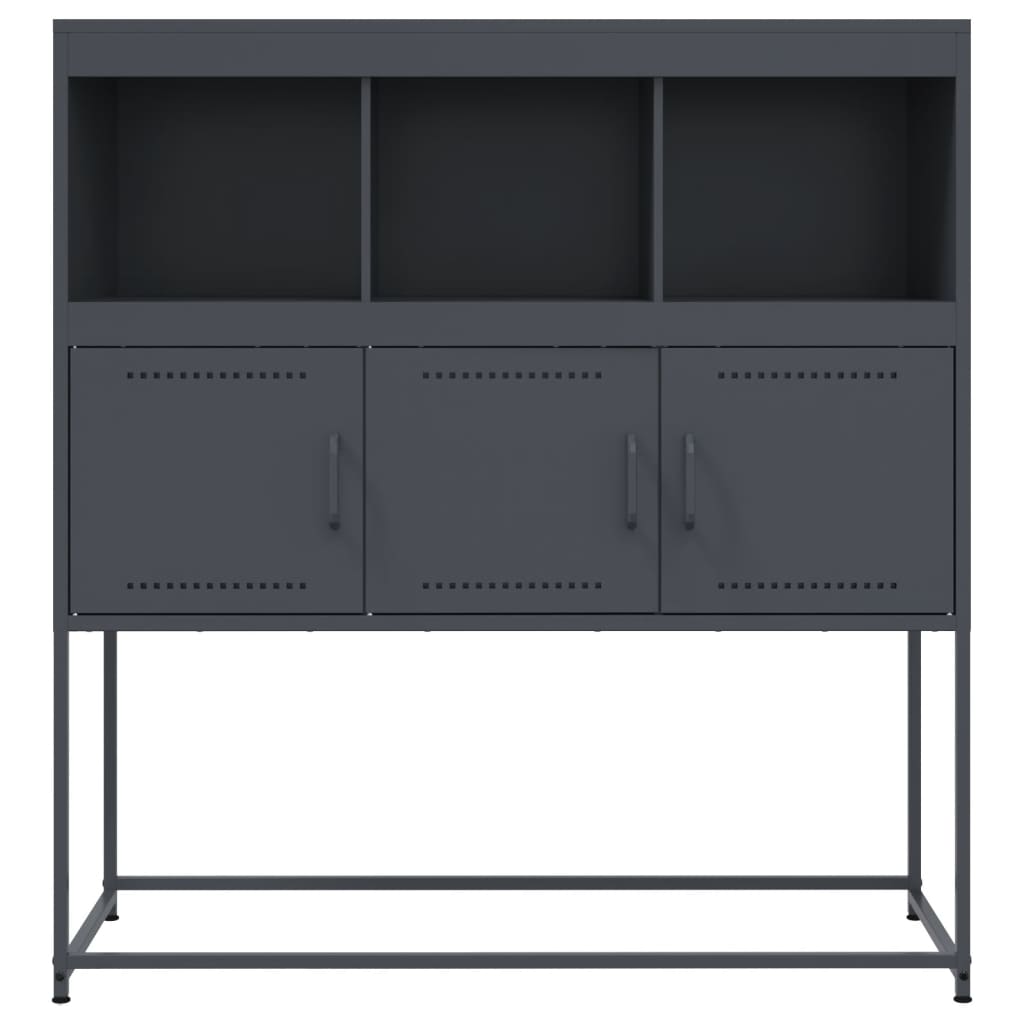 Credenza Antracite 100,5x39x107 cm in Acciaio Laminato a Freddo 846592