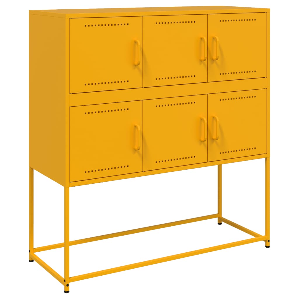 Credenza Giallo Senape 100,5x39x107 cm in Acciaio 846599