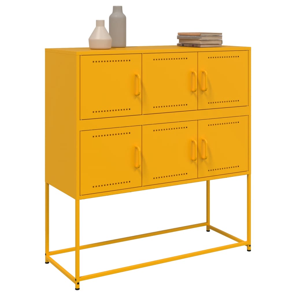 Credenza Giallo Senape 100,5x39x107 cm in Acciaio 846599