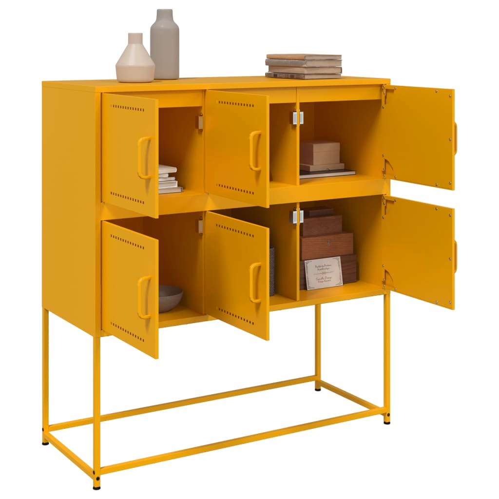 Credenza Giallo Senape 100,5x39x107 cm in Acciaio 846599