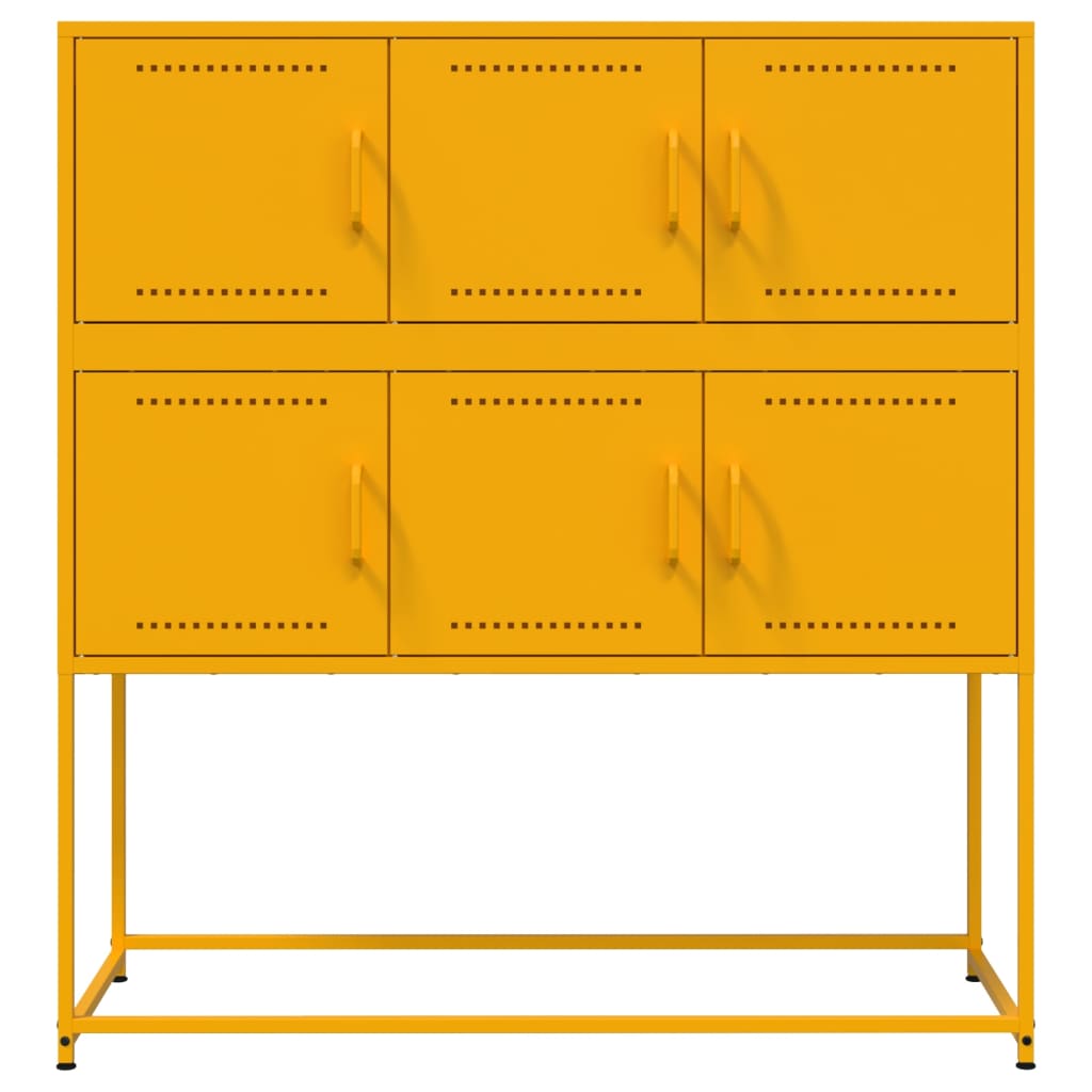 Credenza Giallo Senape 100,5x39x107 cm in Acciaio 846599