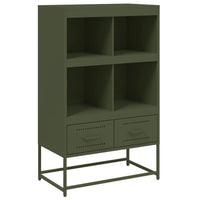 Credenza Verde Oliva 68,5x39x111,5 cm Acciaio Laminato a Freddo 846606