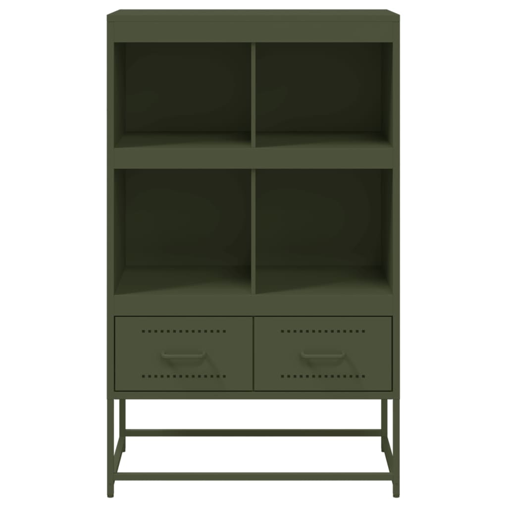 Credenza Verde Oliva 68,5x39x111,5 cm Acciaio Laminato a Freddo 846606