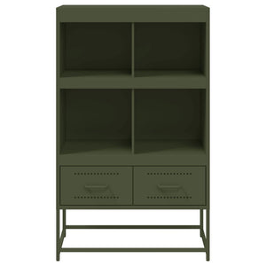 Credenza Verde Oliva 68,5x39x111,5 cm Acciaio Laminato a Freddo 846606