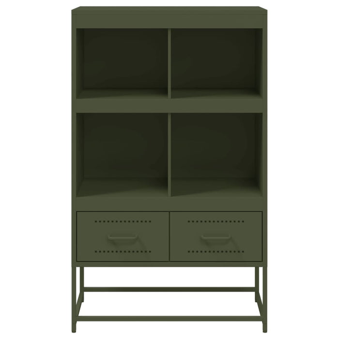 Credenza Verde Oliva 68,5x39x111,5 cm Acciaio Laminato a Freddo 846606