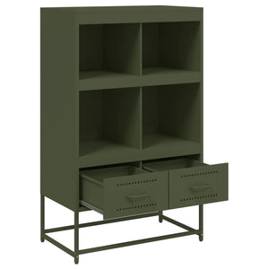 Credenza Verde Oliva 68,5x39x111,5 cm Acciaio Laminato a Freddo 846606