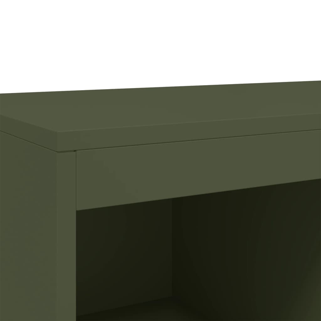 Credenza Verde Oliva 68,5x39x111,5 cm Acciaio Laminato a Freddo 846606