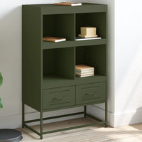 Credenza Verde Oliva 68,5x39x111,5 cm Acciaio Laminato a Freddo 846606