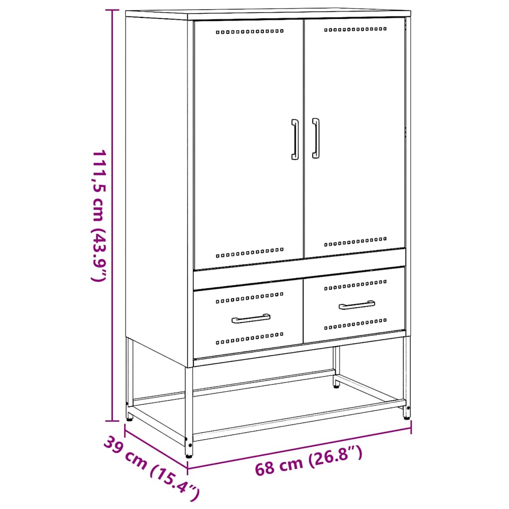 Credenza Giallo Senape 68x39x111,5 cm in Acciaio 846611