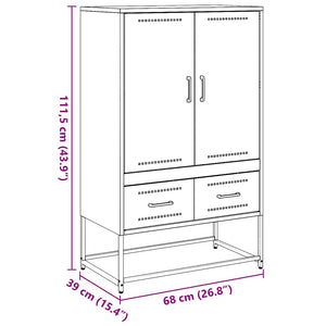 Credenza Giallo Senape 68x39x111,5 cm in Acciaio 846611