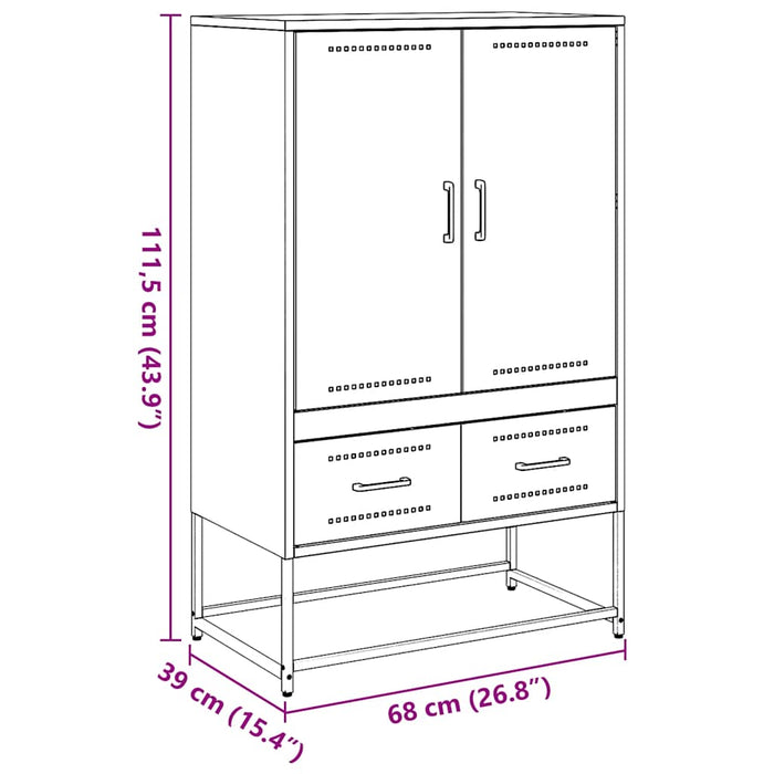 Credenza Giallo Senape 68x39x111,5 cm in Acciaio 846611