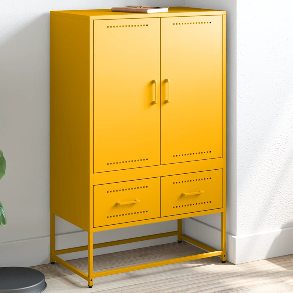 Credenza Giallo Senape 68x39x111,5 cm in Acciaio 846611