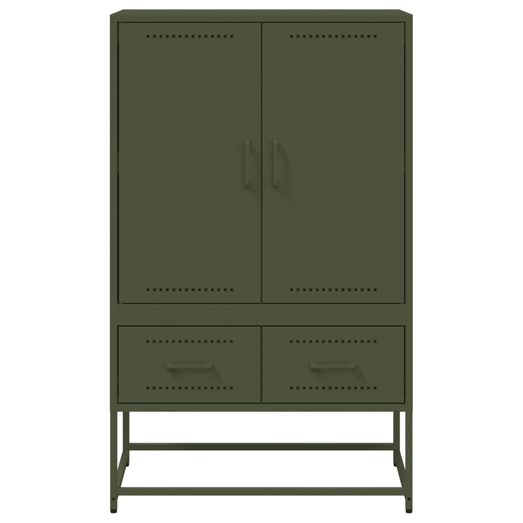 Credenza Verde Oliva 68x39x111,5 cm Acciaio Laminato a Freddo 846612