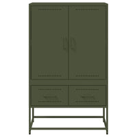 Credenza Verde Oliva 68x39x111,5 cm Acciaio Laminato a Freddo 846612