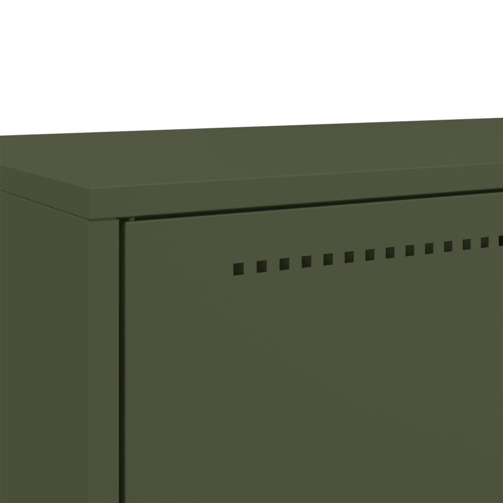 Credenza Verde Oliva 68x39x111,5 cm Acciaio Laminato a Freddo 846612