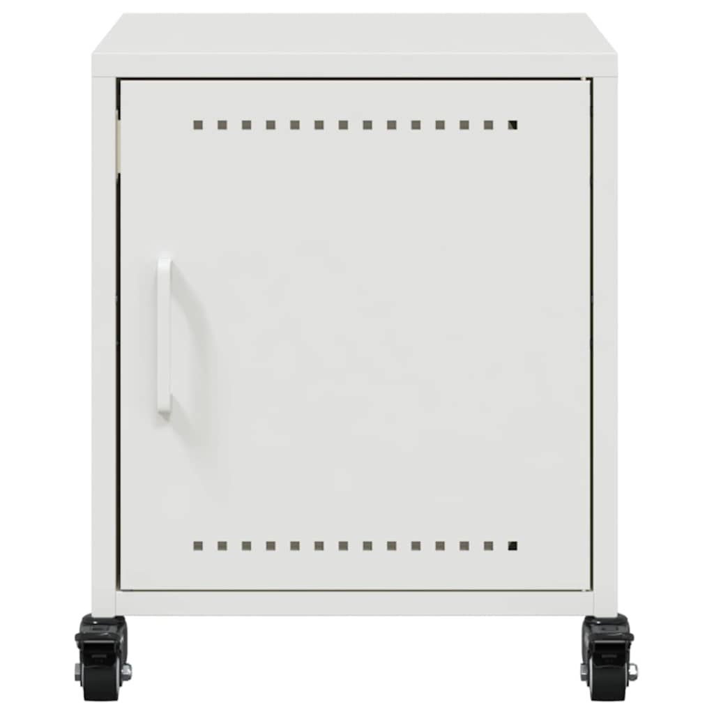 Comodino Bianco 36x39x43,5 cm in Acciaio 846624