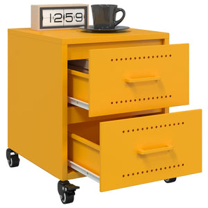 Comodini 2 pz Giallo Senape 36x39x43,5 cm in Acciaio 846633