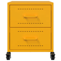 Comodini 2 pz Giallo Senape 36x39x43,5 cm in Acciaio 846633