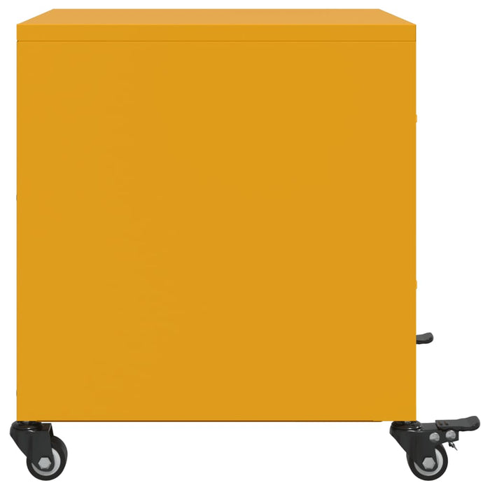 Comodini 2 pz Giallo Senape 36x39x43,5 cm in Acciaio 846633