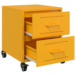 Comodini 2 pz Giallo Senape 36x39x43,5 cm in Acciaio 846633