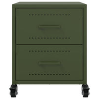 Comodino Verde Oliva 36x39x43,5 cm in Acciaio 846634