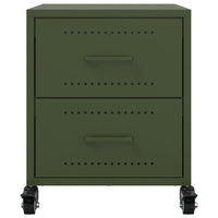 Comodini 2 pz Verde Oliva 36x39x43,5 cm in Acciaio 846635