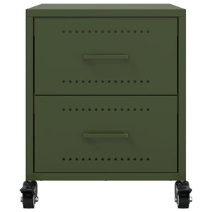 Comodini 2 pz Verde Oliva 36x39x43,5 cm in Acciaio 846635