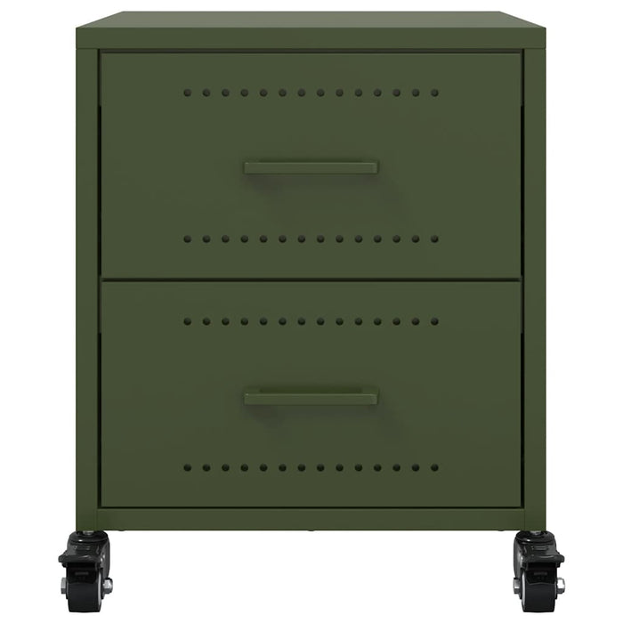 Comodini 2 pz Verde Oliva 36x39x43,5 cm in Acciaio 846635