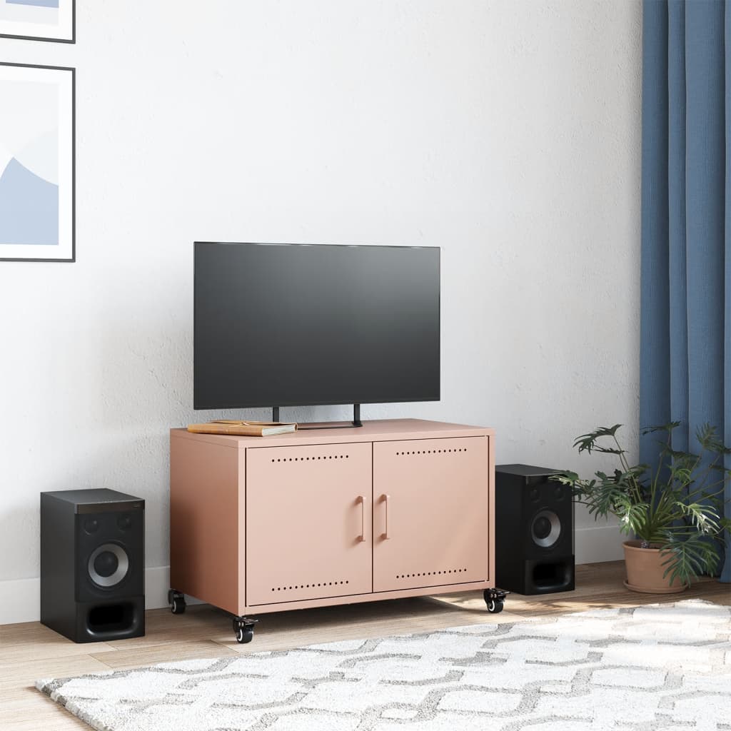 Mobile TV Rosa 68x39x43,5cm in Acciaio Laminato a Freddo 846639