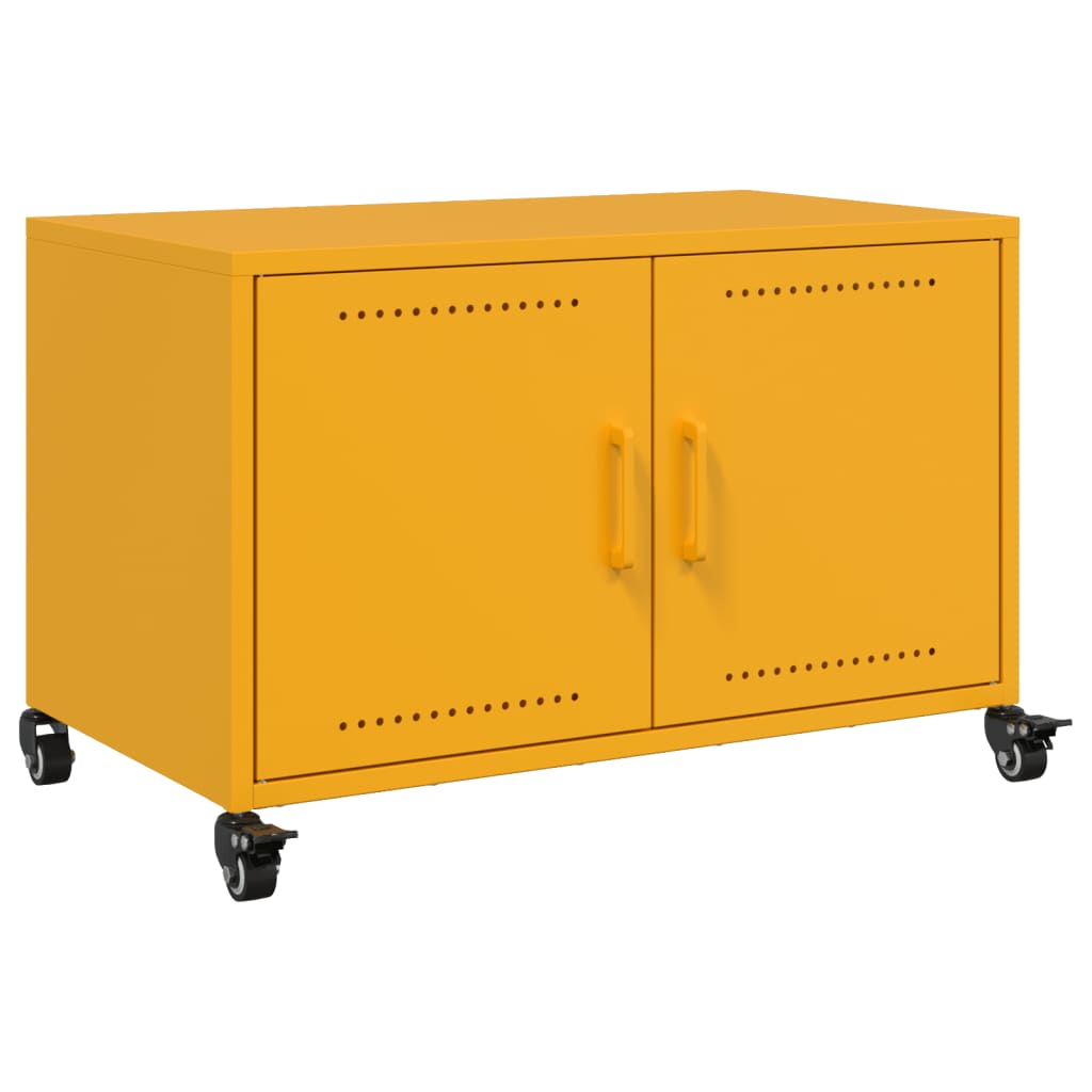 Mobile TV Giallo Senape 68x39x43,5cm Acciaio Laminato a Freddo 846641