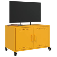 Mobile TV Giallo Senape 68x39x43,5cm Acciaio Laminato a Freddo 846641