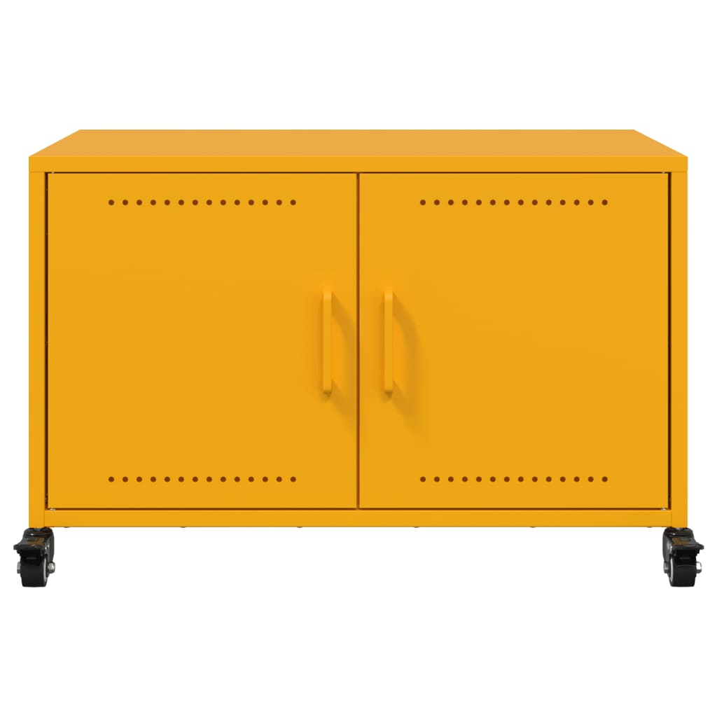 Mobile TV Giallo Senape 68x39x43,5cm Acciaio Laminato a Freddo 846641