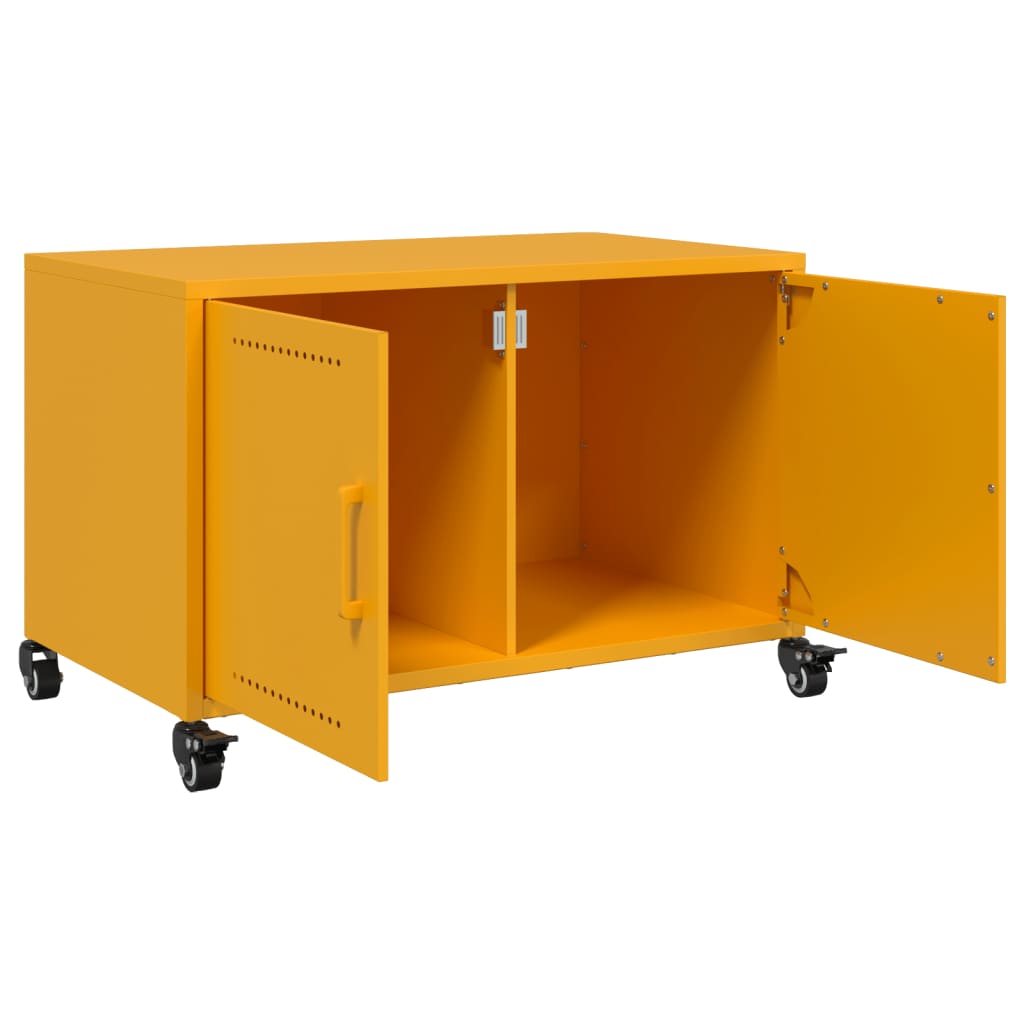 Mobile TV Giallo Senape 68x39x43,5cm Acciaio Laminato a Freddo 846641