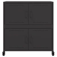 Credenza Nera 68x39x72 cm in Acciaio Laminato a Freddo 846650