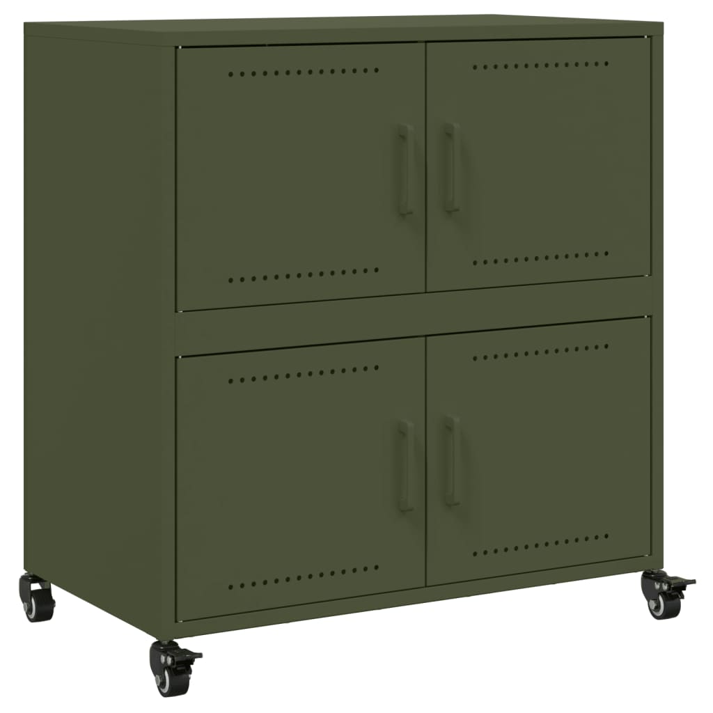 Credenza Verde Oliva 68x39x72 cm in Acciaio 846654