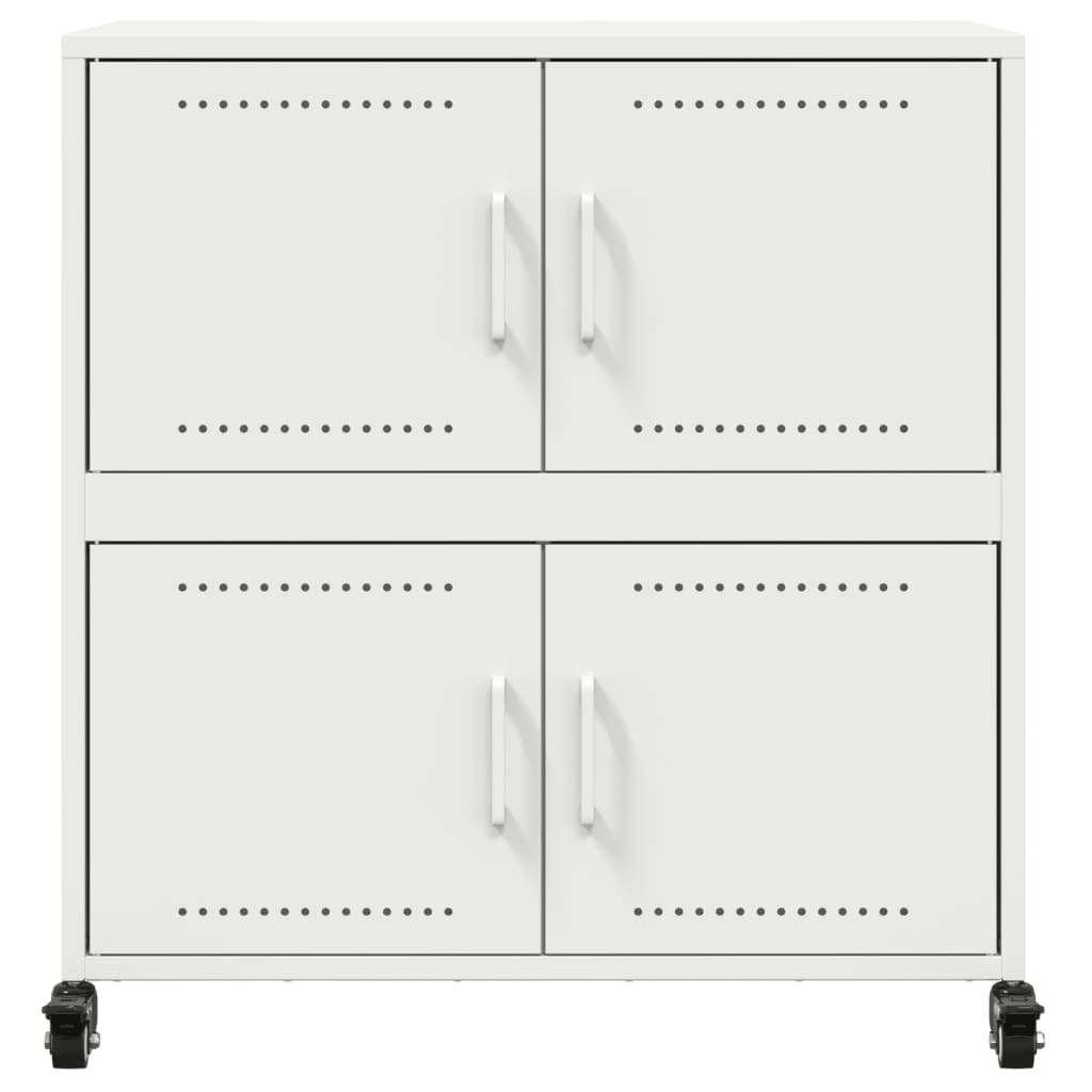 Credenza Bianca 68,5x39x72 cm in Acciaio Laminato a Freddo 846655