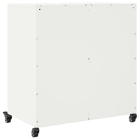 Credenza Bianca 68,5x39x72 cm in Acciaio Laminato a Freddo 846655