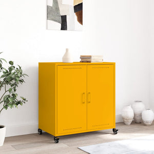 Credenza Giallo Senape 68,5x39x72 cm Acciaio Laminato a Freddo 846659