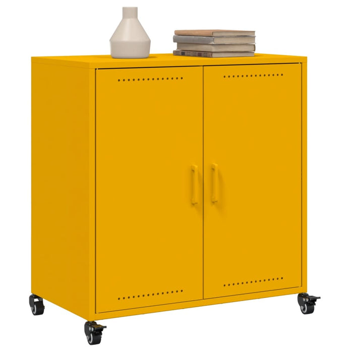 Credenza Giallo Senape 68,5x39x72 cm Acciaio Laminato a Freddo 846659