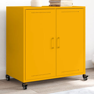 Credenza Giallo Senape 68,5x39x72 cm Acciaio Laminato a Freddo 846659