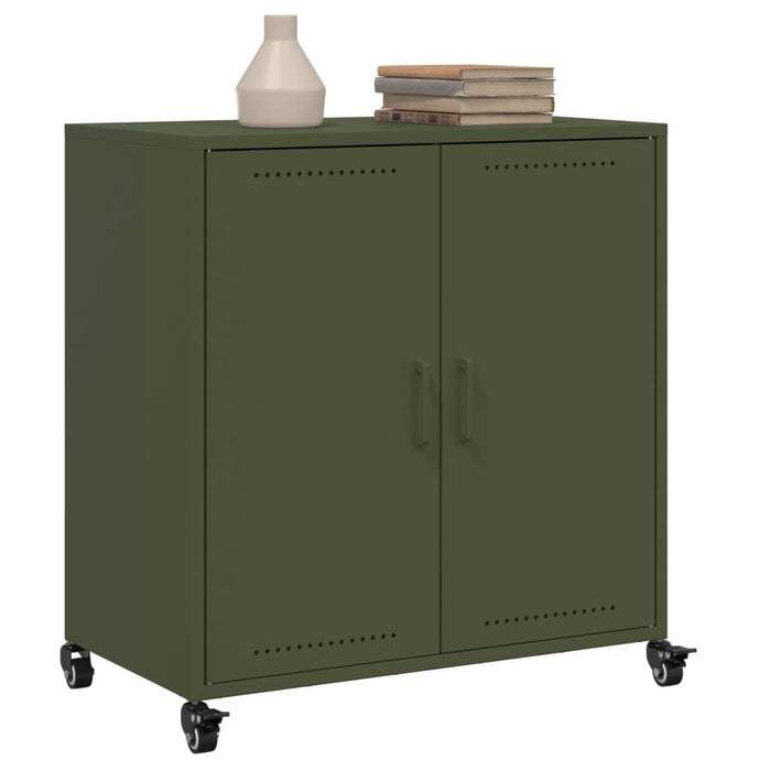 Credenza Verde Oliva 68,5x39x72 cm in Acciaio Laminato a Freddo 846660