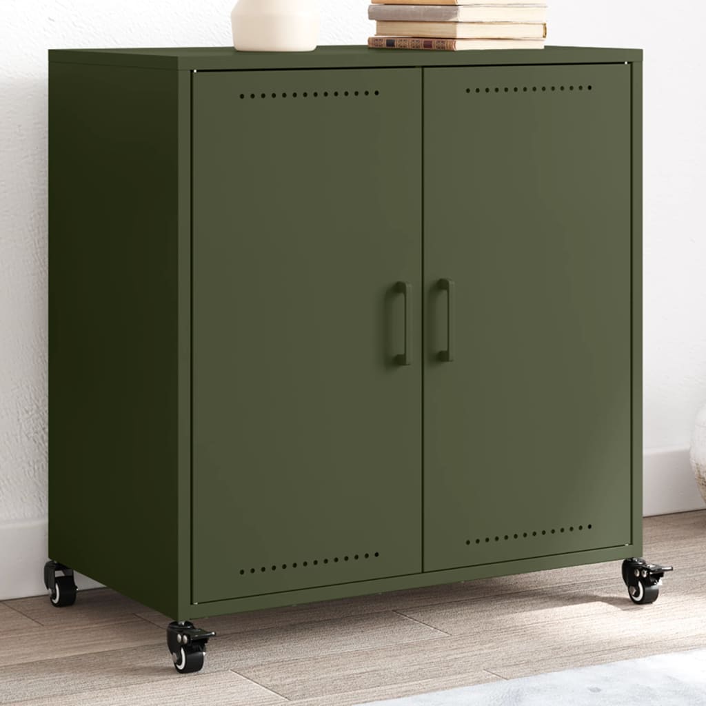 Credenza Verde Oliva 68,5x39x72 cm in Acciaio Laminato a Freddo 846660