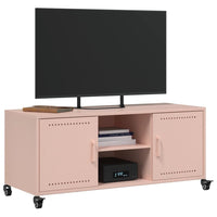 Mobile TV Rosa 100,5x39x43,5 cm in Acciaio Laminato a Freddo 846663