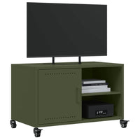 Mobile TV Verde Oliva 68x39x43,5cm in Acciaio Laminato a Freddo 846672