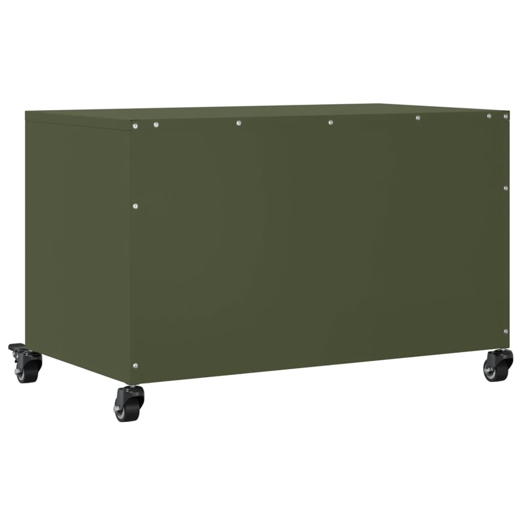 Mobile TV Verde Oliva 68x39x43,5cm in Acciaio Laminato a Freddo 846672