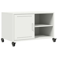 Mobile TV Bianco 68x39x43,5 cm in Acciaio Laminato a Freddo 846673